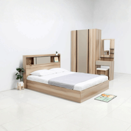 ชุดห้องนอน 6 ฟุต WISDOM DESIGN FURNITURE รุ่น EASY สีบัตเตอร์/แซน_4